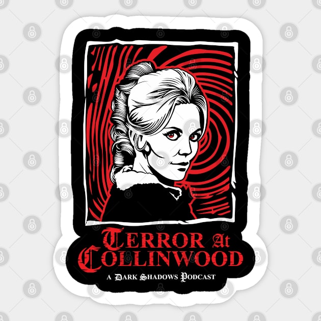 Terror at Collinwood - Angelique Bouchard Collins 2 - Best for Dark Shirts - Designed by Eric Marshall Sticker by PennyDreadfulXIII